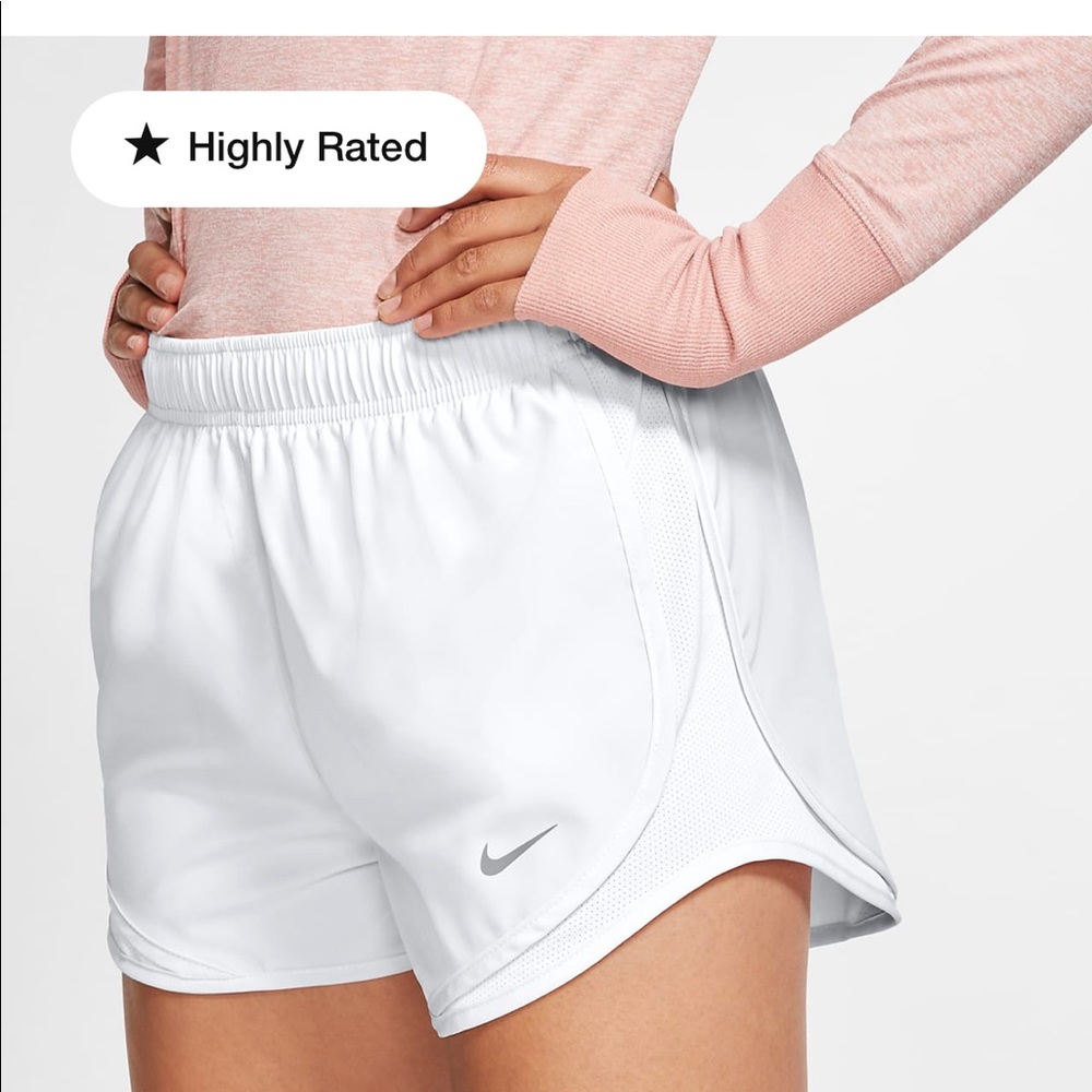 White Nike dri-fit athletic shorts